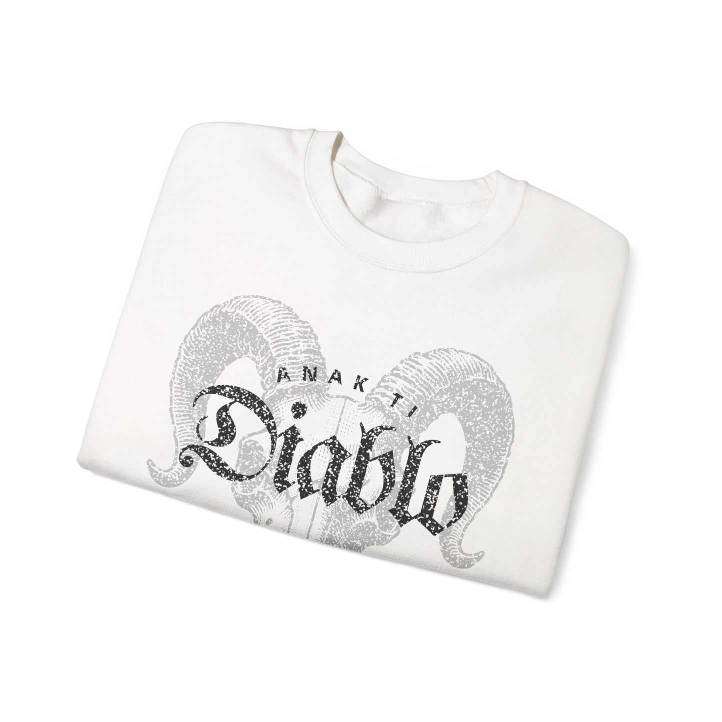 Anak Ti Diablo Goat Skull Sweatshirt – Edgy Gothic Graphic Crewneck