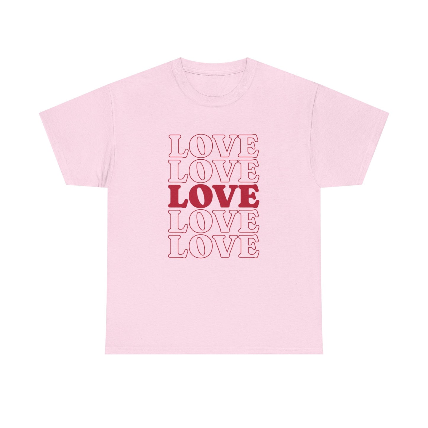 Stylish White Graphic Tee with Bold Red LOVE Design - Perfect Casual Wear