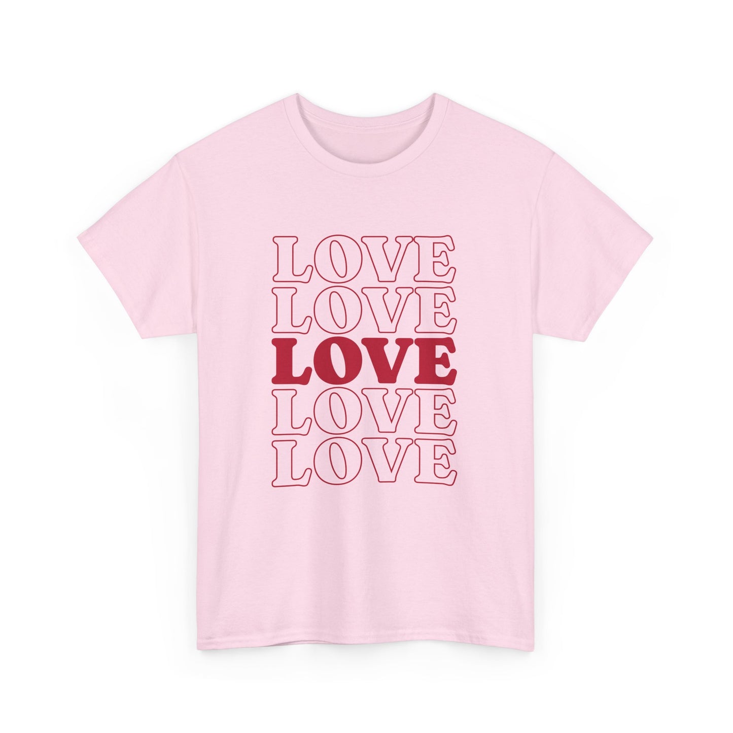 Stylish White Graphic Tee with Bold Red LOVE Design - Perfect Casual Wear