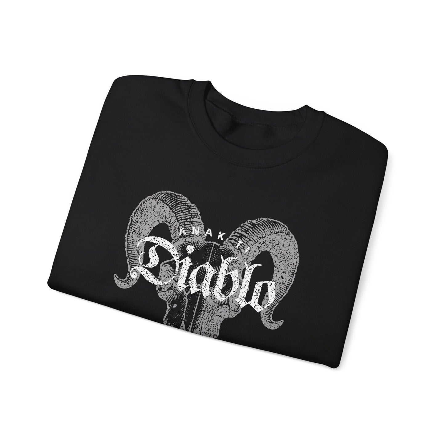 Anak Ti Diablo Goat Skull Sweatshirt – Edgy Gothic Graphic Crewneck