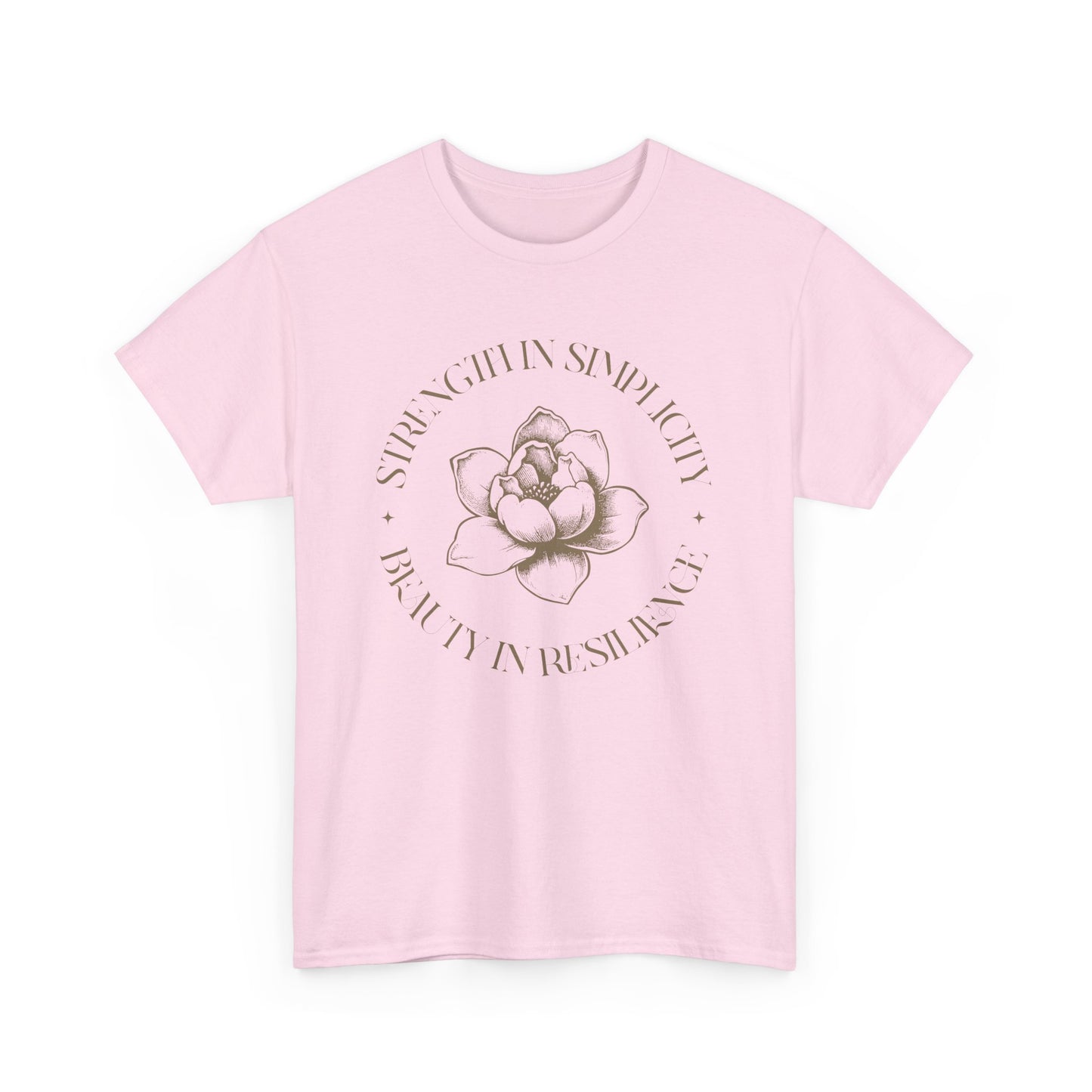 Strength in Simplicity T-Shirt – Beauty in Resilience Floral Design Tee