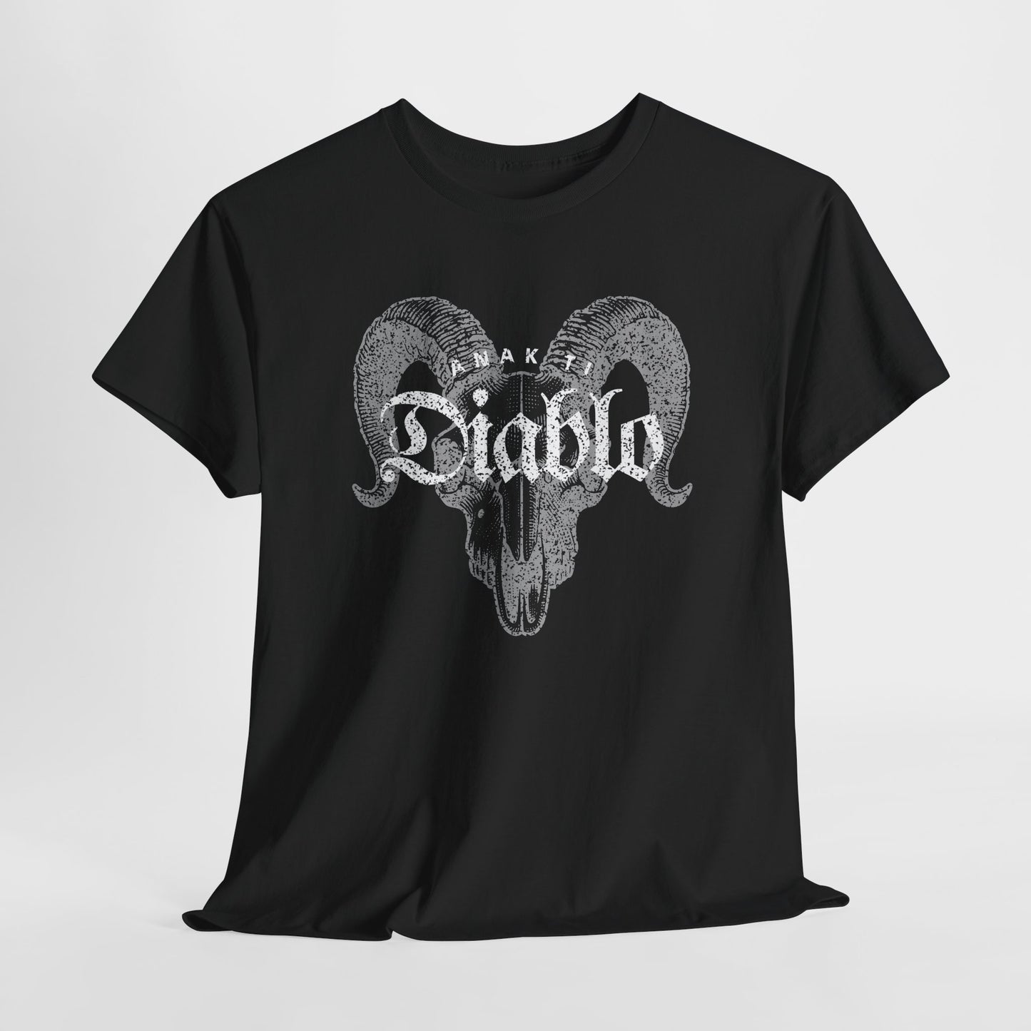 Anak Ti Diablo Goat Skull Graphic T-Shirt - Edgy Unisex Black Tee
