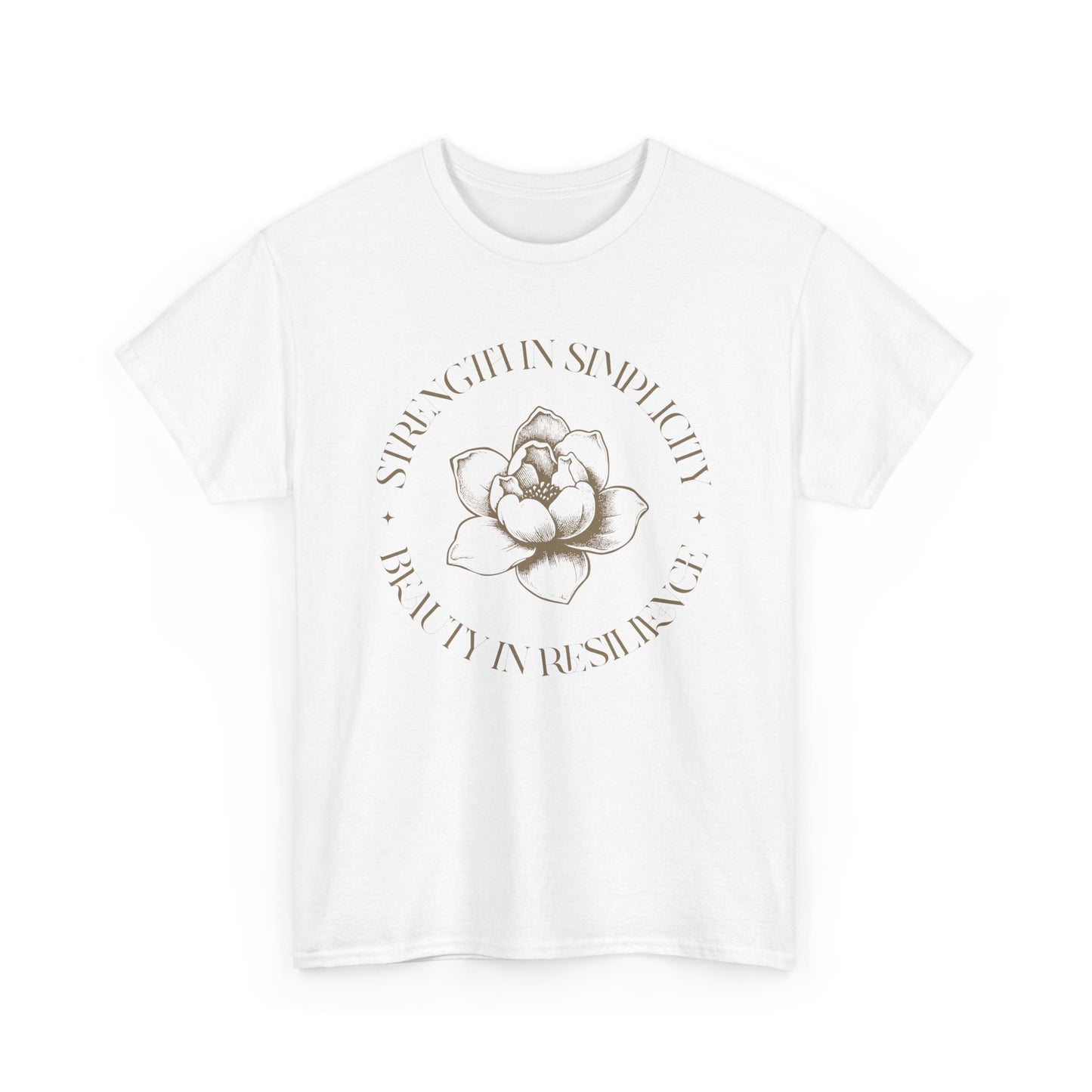 Strength in Simplicity T-Shirt – Beauty in Resilience Floral Design Tee
