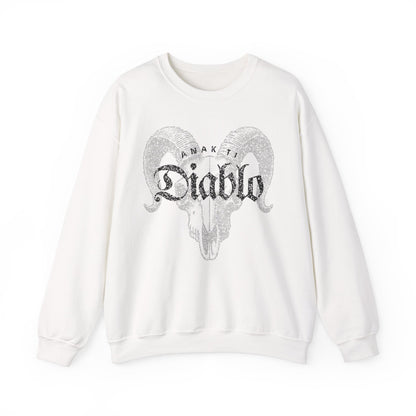 Anak Ti Diablo Goat Skull Sweatshirt – Edgy Gothic Graphic Crewneck