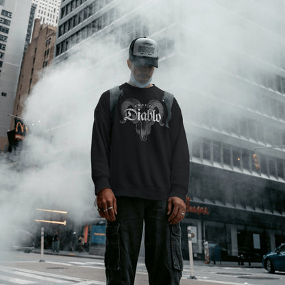Anak Ti Diablo Goat Skull Sweatshirt – Edgy Gothic Graphic Crewneck