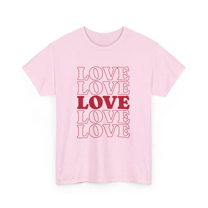 Stylish White Graphic Tee with Bold Red LOVE Design - Perfect Casual Wear
