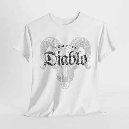 Anak Ti Diablo Goat Skull Graphic T-Shirt - Edgy Unisex Black Tee